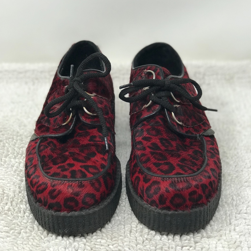 Underground Originals Red black fur creepers Sz 7 - Picture 3 of 8